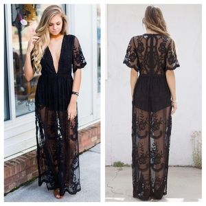 Honey punch black lace dress